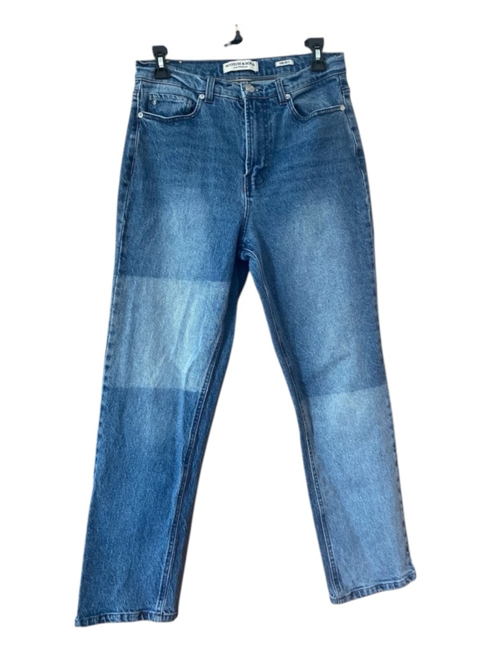 Scotch & Soda The Sky Patchwork Colorblock High Rise Straight Jeans 28